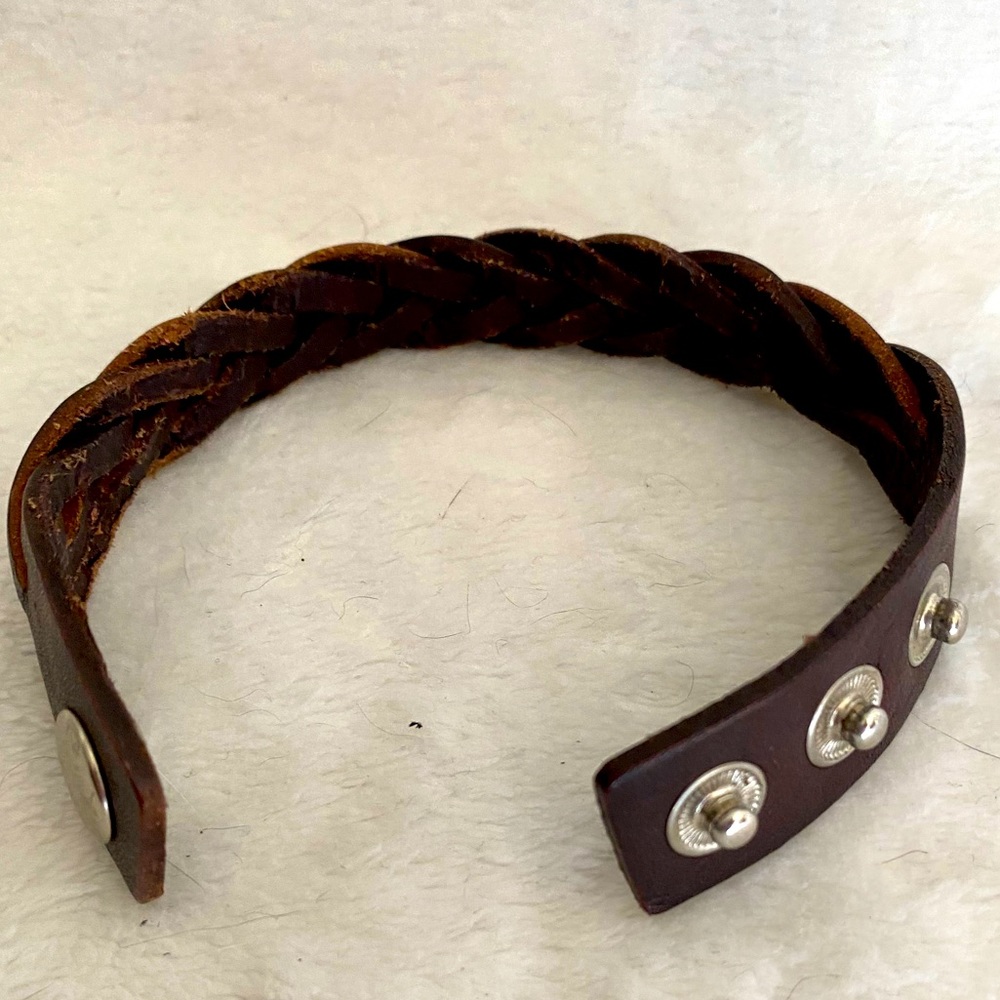 Braided Leather Cuff Bracelet
